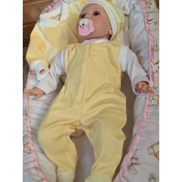 3 részes meleg baba szett, több darabos, napsárga